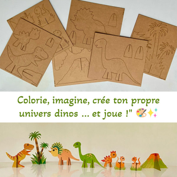 contenu du kit à coloriéer dino